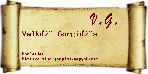 Valkó Gorgiás névjegykártya